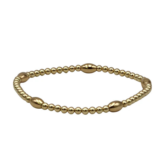 3mm and Oval Bead Gold Filled Bracelet