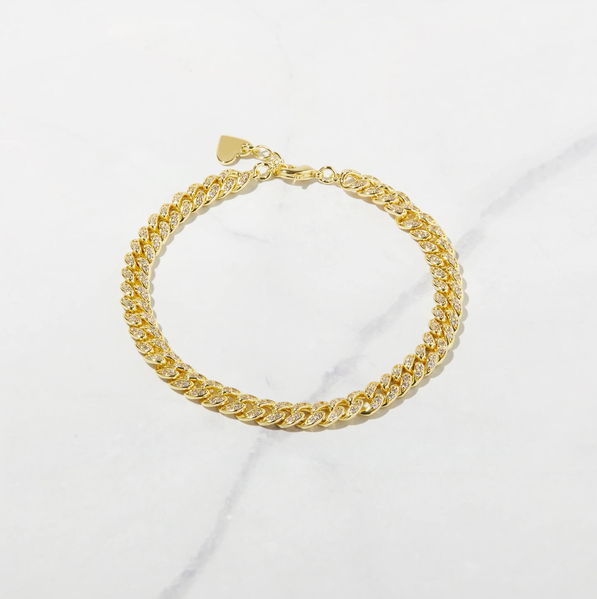 Pavé Chain Link Gold Bracelet